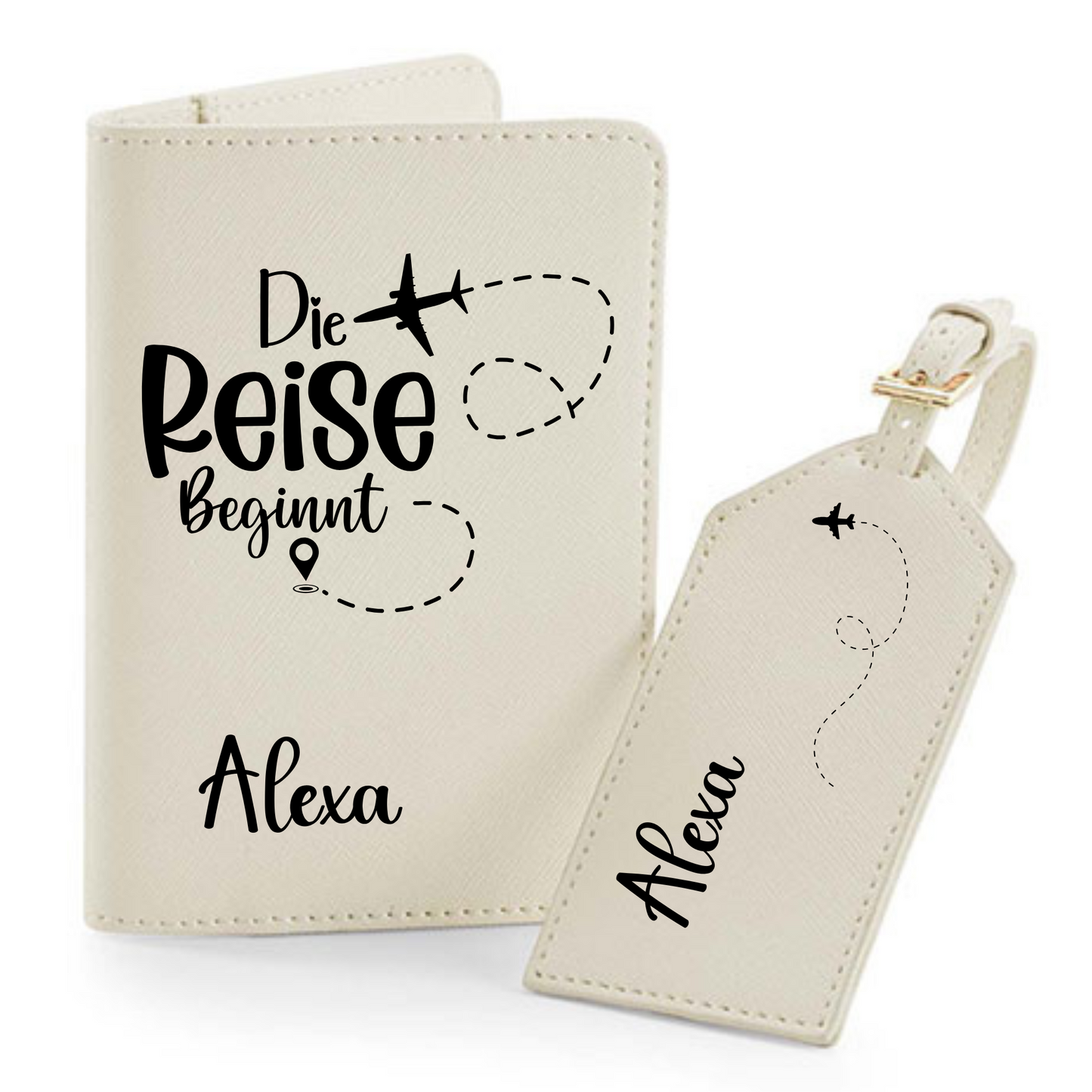 Reisepasshülle Die Reise Beginnt ⎢ Passport Hülle ⎢ Perfekt für deinen Urlaub - Plottersu
