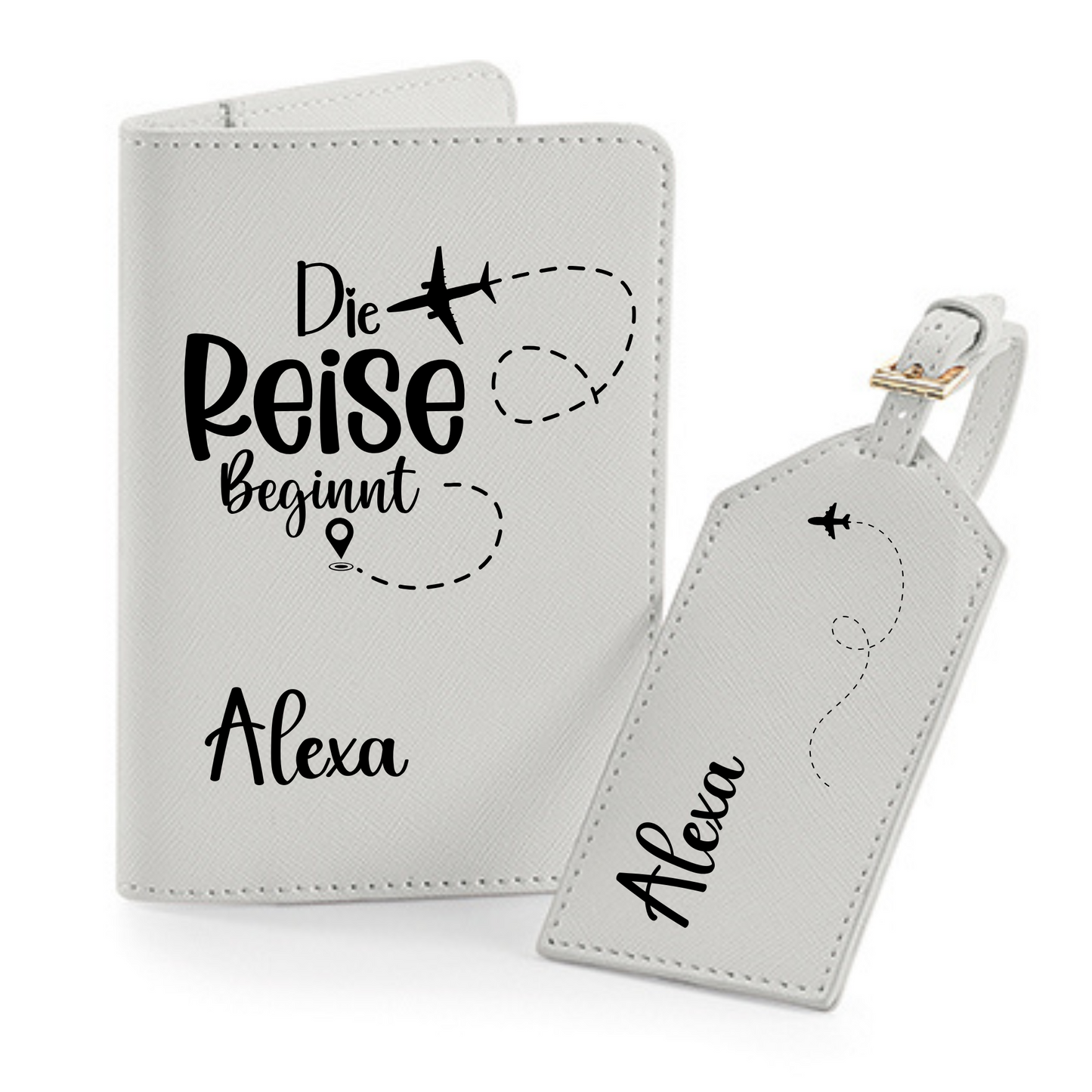 Reisepasshülle Die Reise Beginnt ⎢ Passport Hülle ⎢ Perfekt für deinen Urlaub - Plottersu