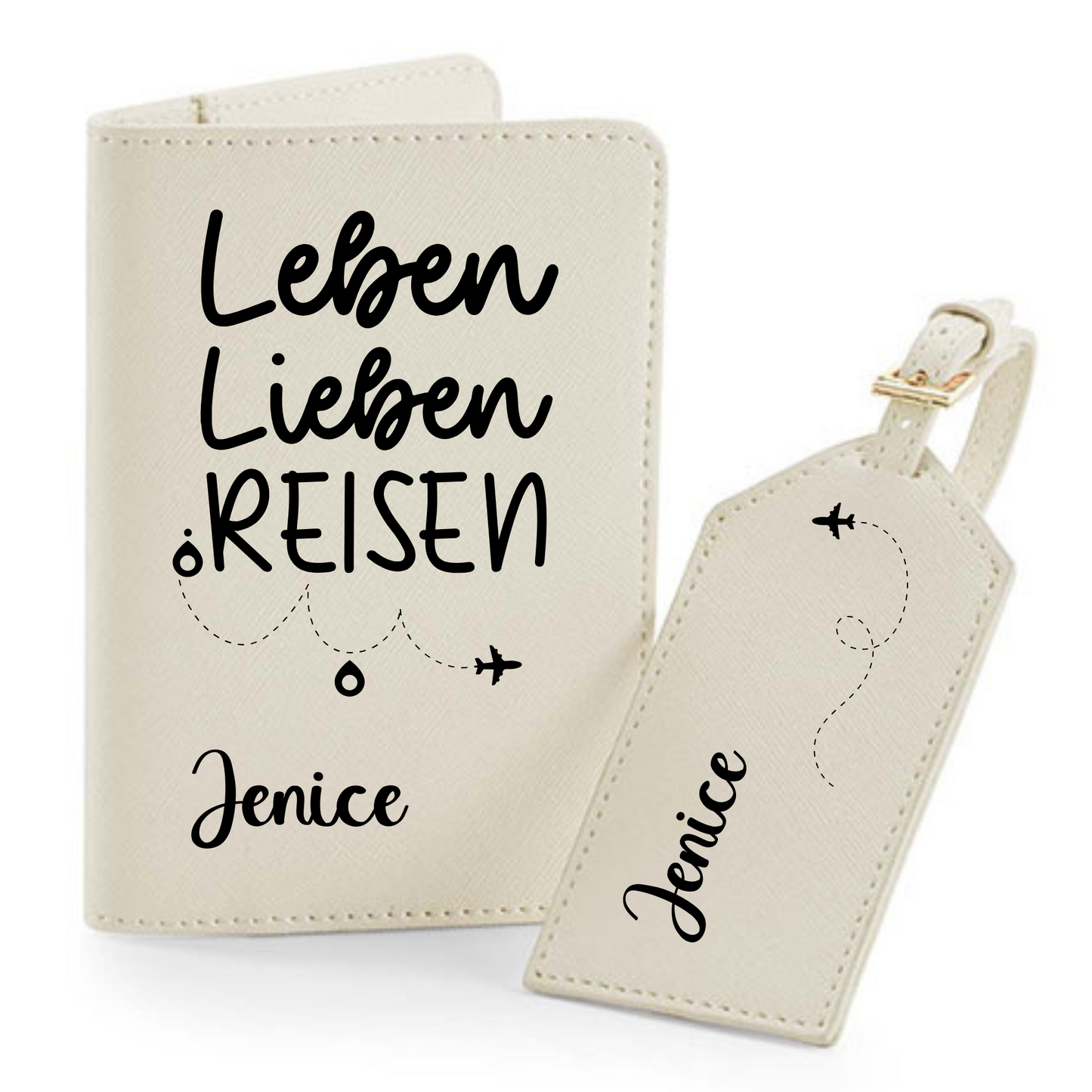 Reisepasshülle Leben Lieben Reisen ⎢ Passport Hülle ⎢ Perfekt für deinen Urlaub - Plottersu
