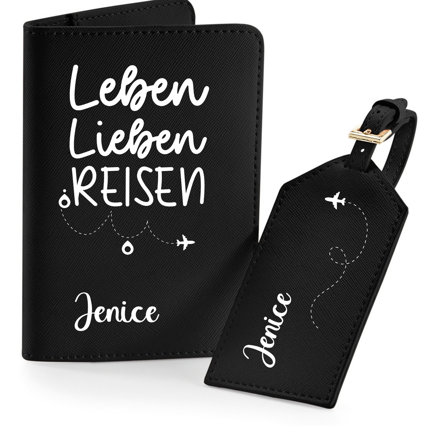 Reisepasshülle Leben Lieben Reisen ⎢ Passport Hülle ⎢ Perfekt für deinen Urlaub - Plottersu