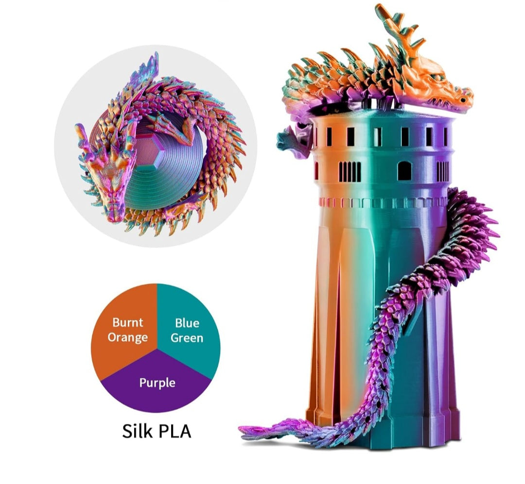 Eryone Purple & Blue Green & Burnt Orange Silk - Plottersu