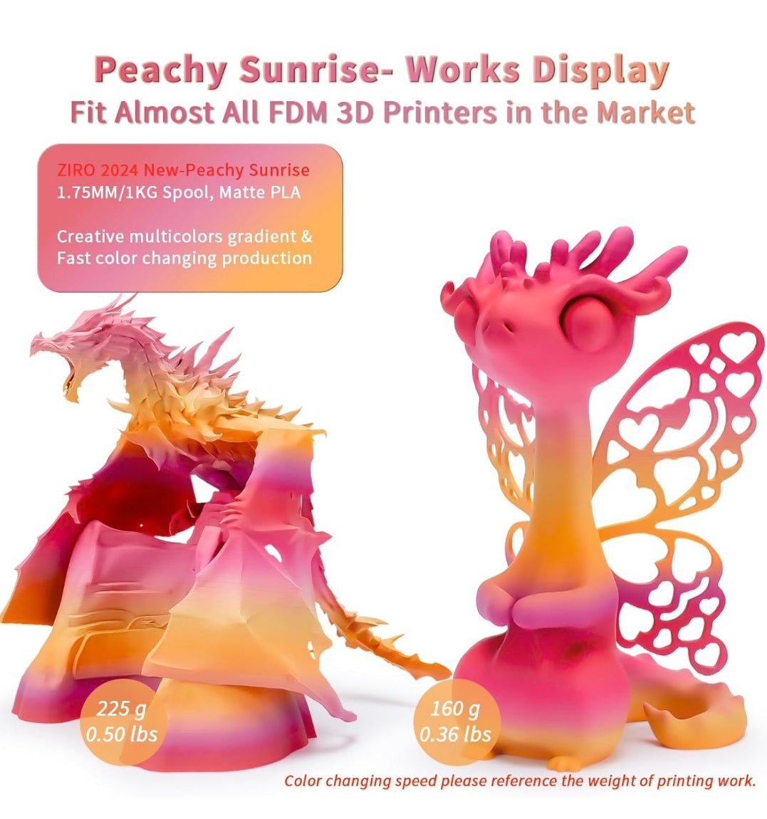 Ziro Peachy Sunrise Rainbow Matt - Plottersu