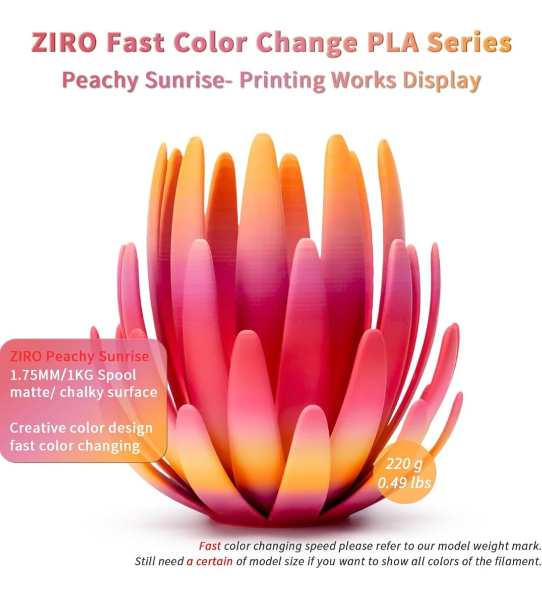 Ziro Peachy Sunrise Rainbow Matt - Plottersu