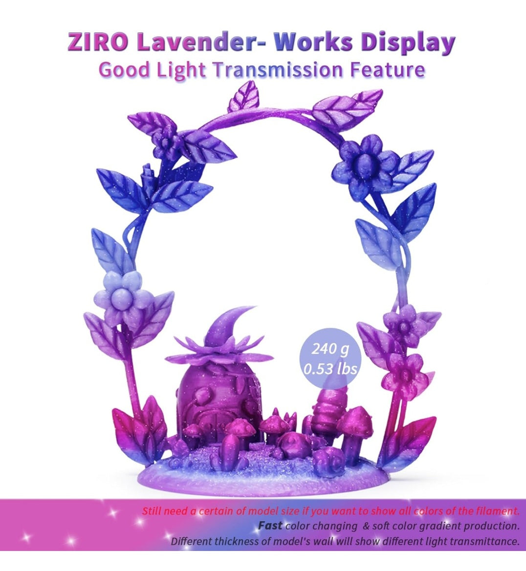 Ziro Flower Lavendel Rainbow Silk - Plottersu