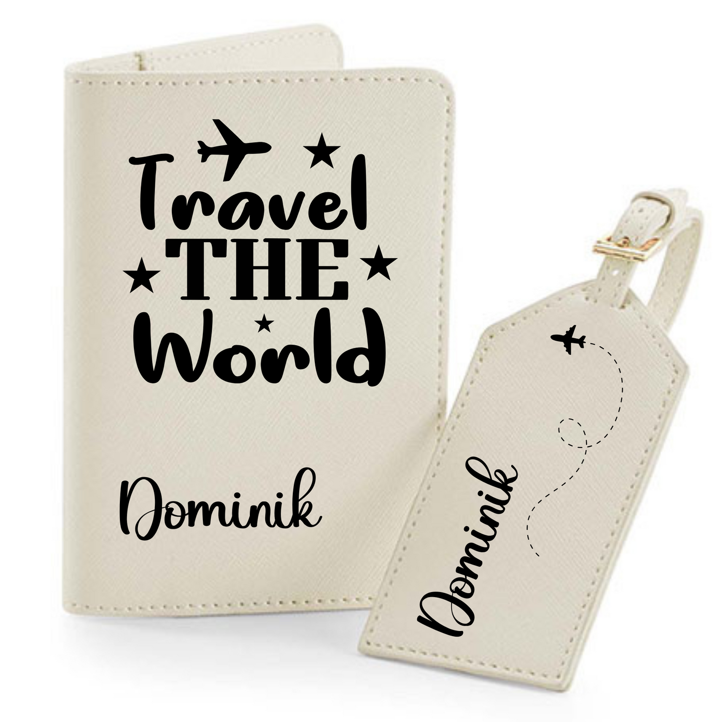 Reisepasshülle Travel The World ⎢ Passport Hülle ⎢ Perfekt für deinen Urlaub - Plottersu