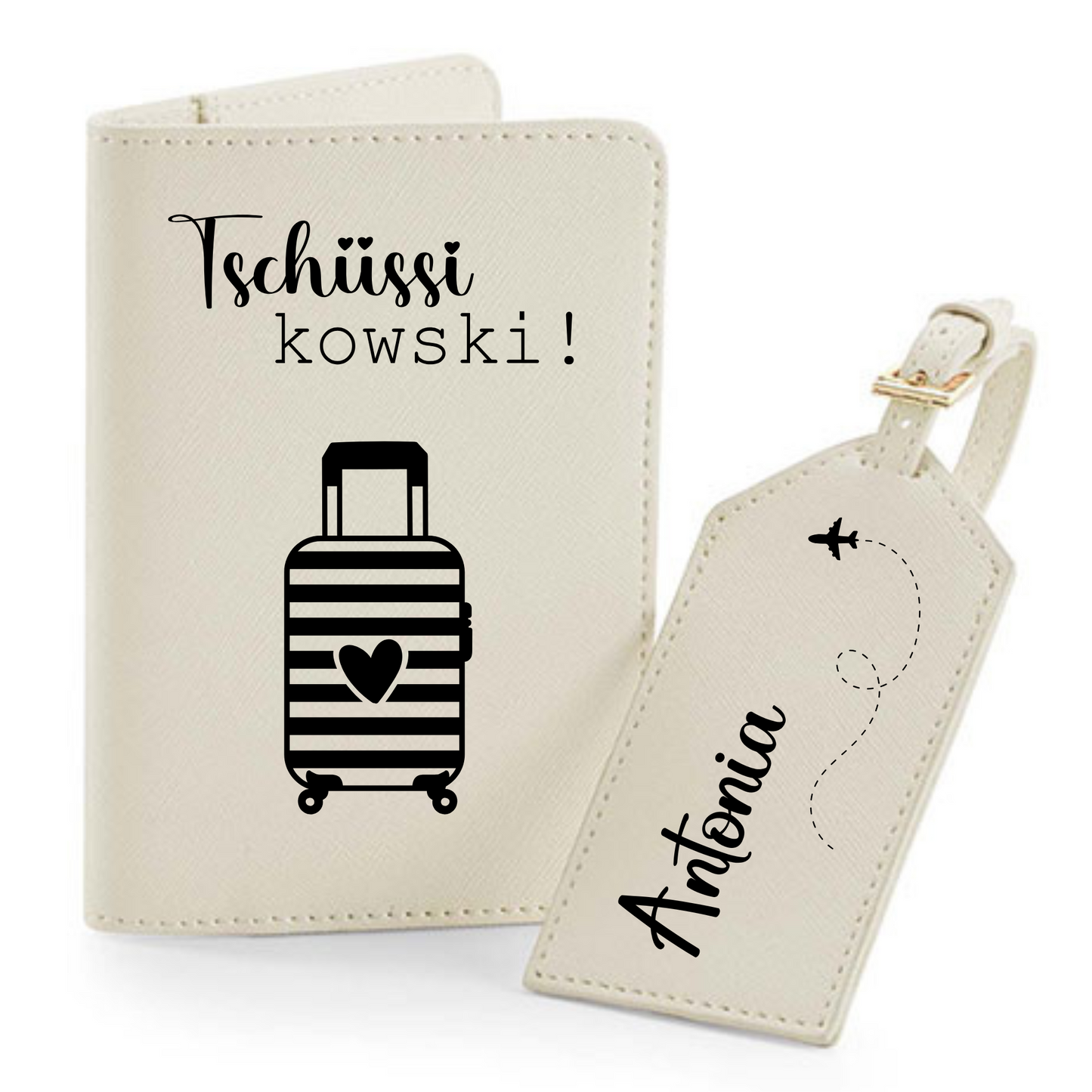 Reisepasshülle Tschüssi Kowski Herz Koffer ⎢ Passport Hülle ⎢ Perfekt für deinen Urlaub - Plottersu