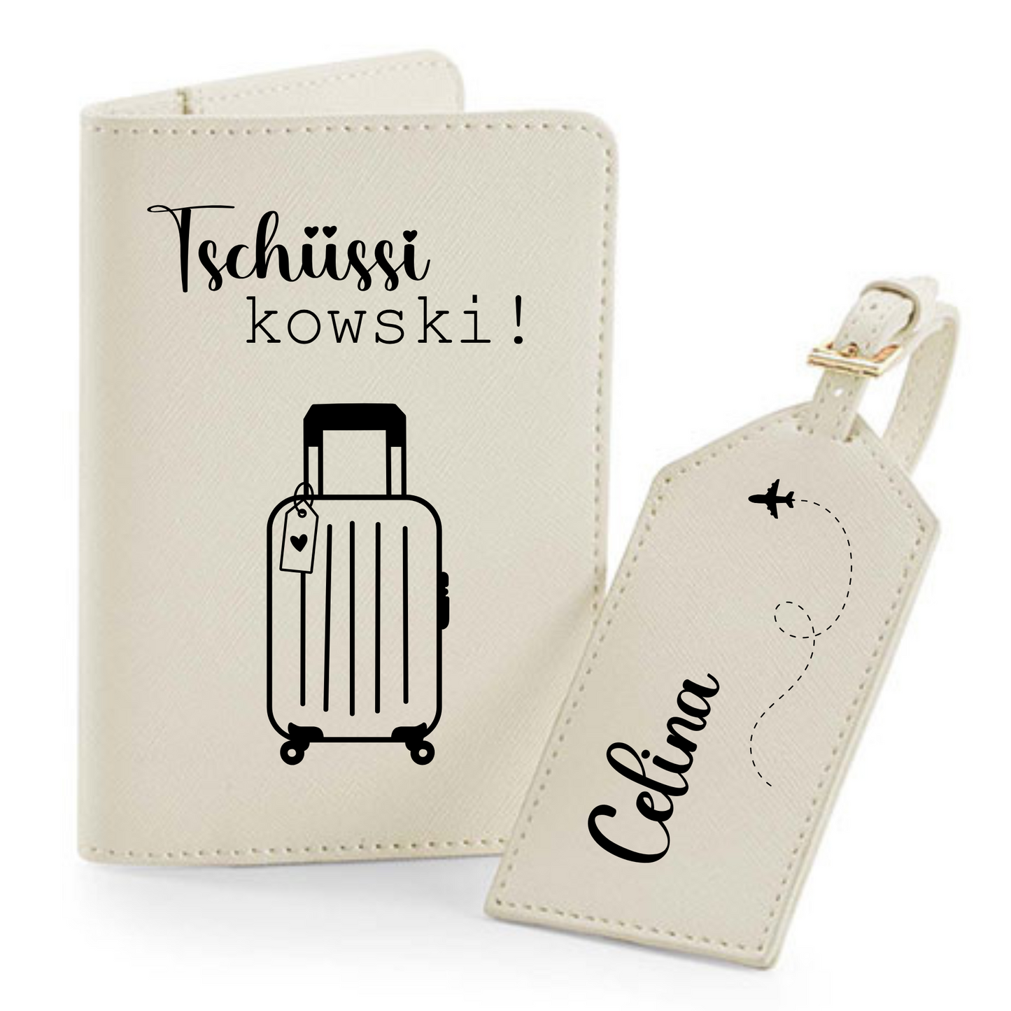 Reisepasshülle Tschüssi Kowski Koffer ⎢ Passport Hülle ⎢ Perfekt für deinen Urlaub - Plottersu