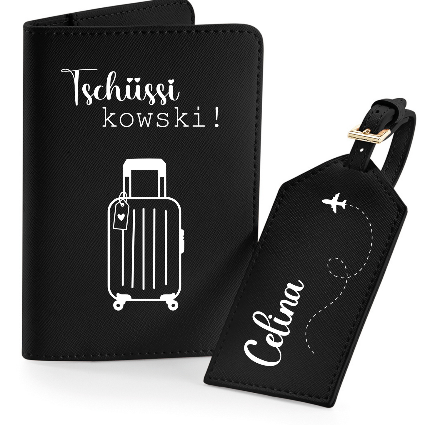 Reisepasshülle Tschüssi Kowski Koffer ⎢ Passport Hülle ⎢ Perfekt für deinen Urlaub - Plottersu