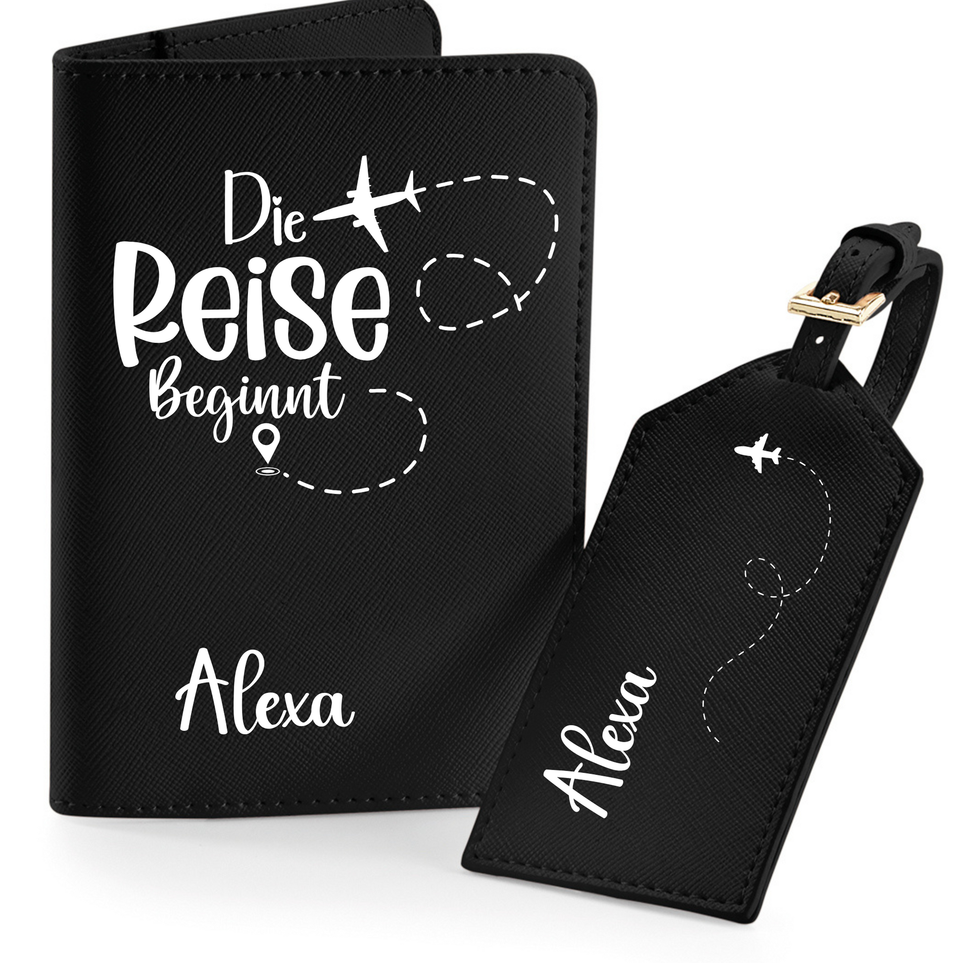 Reisepasshülle Die Reise Beginnt  ⎢ Passport Hülle  ⎢ Perfekt für deinen Urlaub - Plottersu