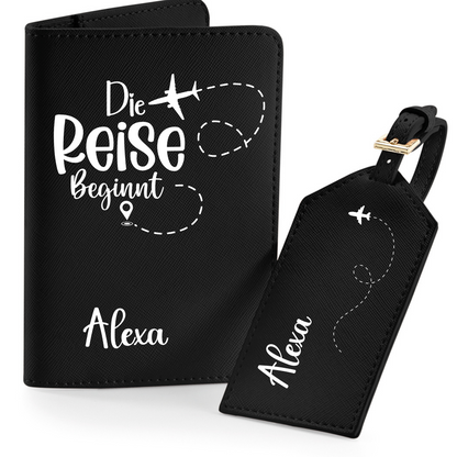 Reisepasshülle Die Reise Beginnt  ⎢ Passport Hülle  ⎢ Perfekt für deinen Urlaub - Plottersu