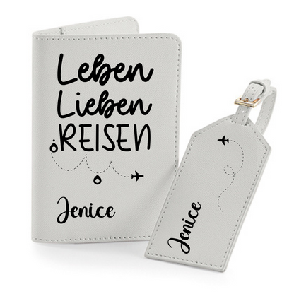 Reisepasshülle Leben Lieben Reisen ⎢ Passport Hülle  ⎢ Perfekt für deinen Urlaub - Plottersu