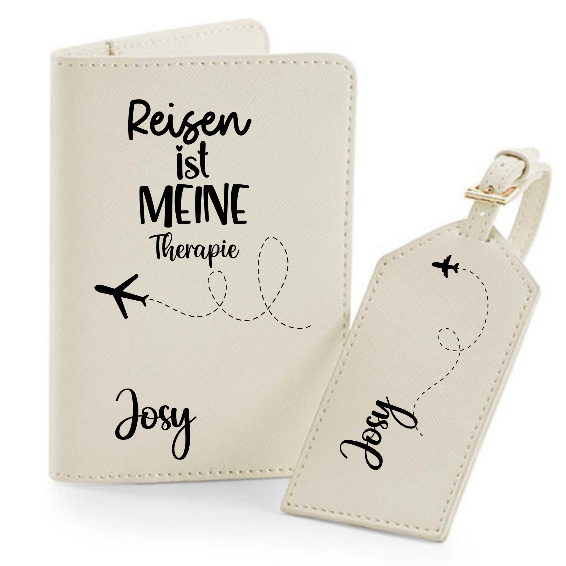 Reisepasshülle Reisen ist meine Therapie ⎢ Passport Hülle  ⎢ Perfekt für deinen Urlaub - Plottersu