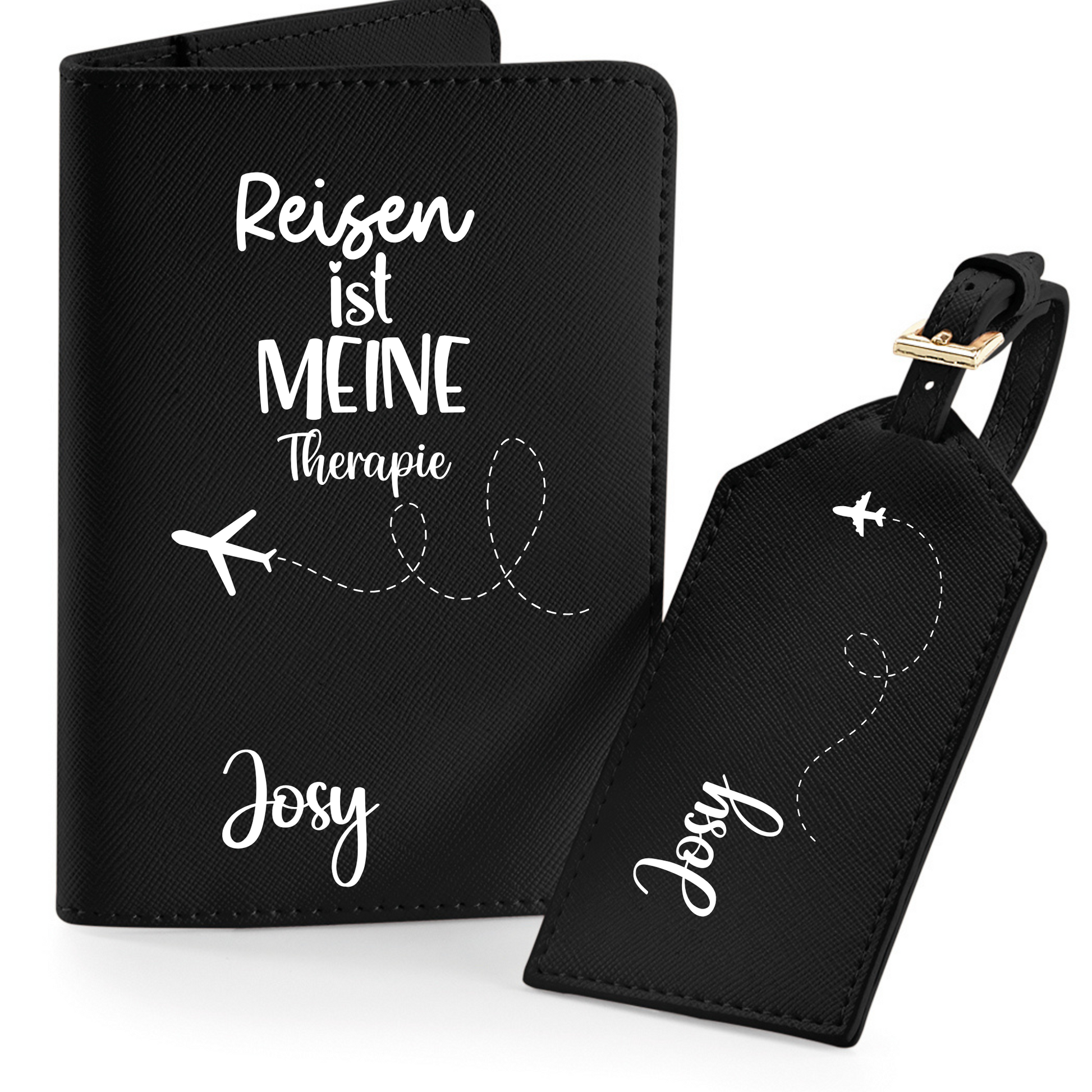 Reisepasshülle Reisen ist meine Therapie ⎢ Passport Hülle  ⎢ Perfekt für deinen Urlaub - Plottersu