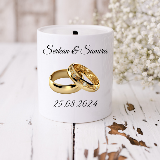 Spardose Hochzeitsringe - Plottersu