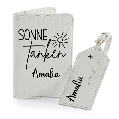 Reisepasshülle Sonne Tanken ⎢ Passport Hülle  ⎢ Perfekt für deinen Urlaub - Plottersu