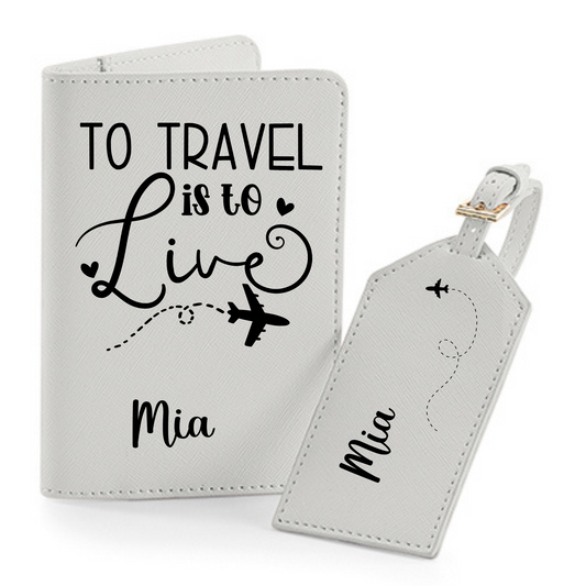 Reisepasshülle To Travel is to Live ⎢ Passport Hülle  ⎢ Perfekt für deinen Urlaub - Plottersu