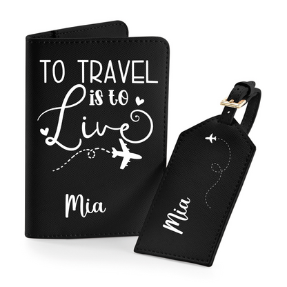 Reisepasshülle To Travel is to Live ⎢ Passport Hülle  ⎢ Perfekt für deinen Urlaub - Plottersu