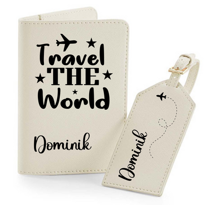 Reisepasshülle Travel The World ⎢ Passport Hülle  ⎢ Perfekt für deinen Urlaub - Plottersu