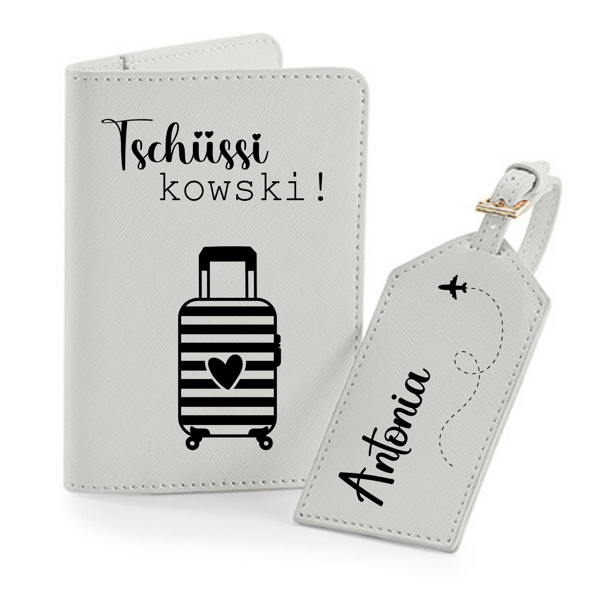 Reisepasshülle Tschüssi Kowski Herz Koffer ⎢ Passport Hülle  ⎢ Perfekt für deinen Urlaub - Plottersu