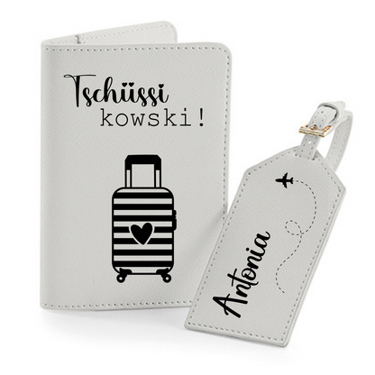 Reisepasshülle Tschüssi Kowski Herz Koffer ⎢ Passport Hülle  ⎢ Perfekt für deinen Urlaub - Plottersu