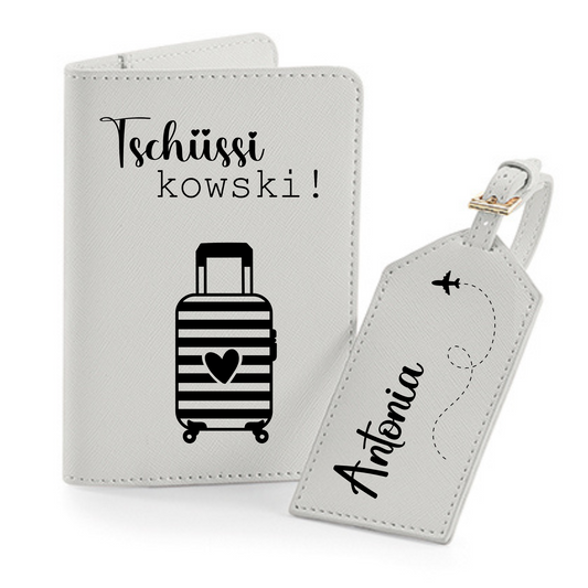 Reisepasshülle Tschüssi Kowski Herz Koffer ⎢ Passport Hülle  ⎢ Perfekt für deinen Urlaub - Plottersu