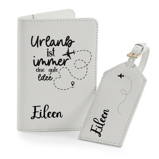Reisepasshülle Urlaub ist immer eine gute Idee ⎢ Passport Hülle  ⎢ Perfekt für deinen Urlaub - Plottersu